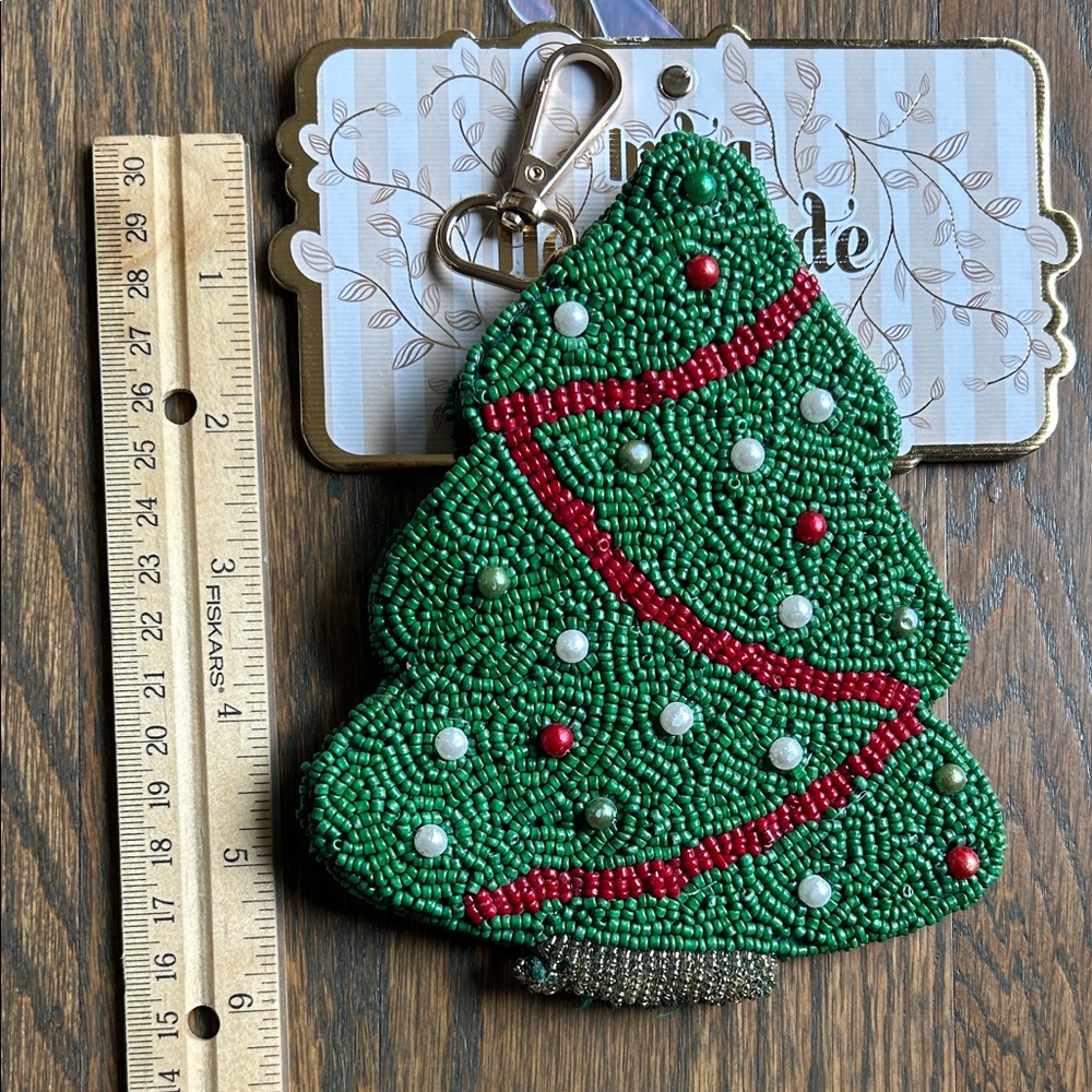 Beaded Christmas Tree Coin Purse - Picture 5 of 5